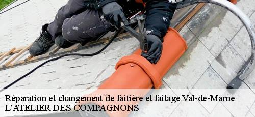 Réparation et changement de faitière et faitage 94 Val-de-Marne  L’ATELIER DES COMPAGNONS