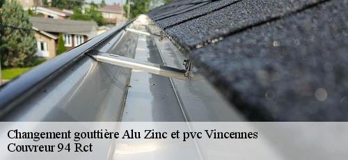 Changement gouttière Alu Zinc et pvc  vincennes-94300 Couvreur 94 Rct